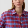 Oversized overhemd met seersucker-ruitmotief