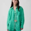 Oversized overhemd van 100% linnen