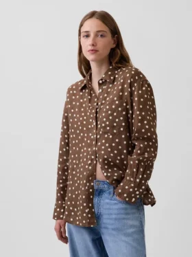 Oversized overhemd van 100% linnen