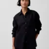Oversized overhemd van 100% linnen