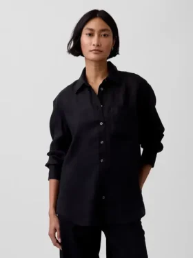 Oversized overhemd van 100% linnen