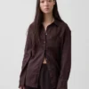 Oversized overhemd van 100% linnen