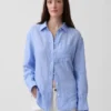 Oversized overhemd van 100% linnen