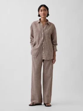 Oversized overhemd van 100% linnen