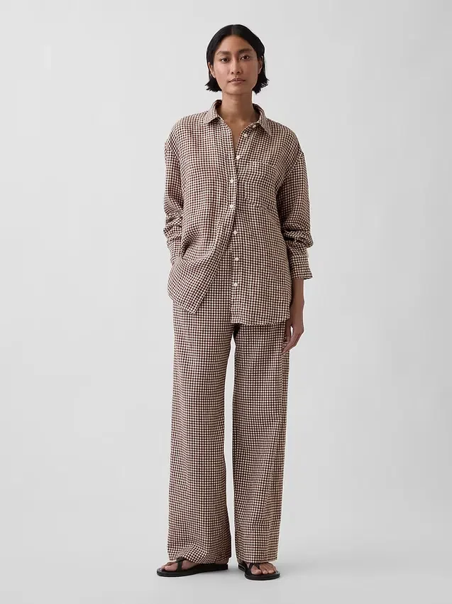 Oversized overhemd van 100% linnen