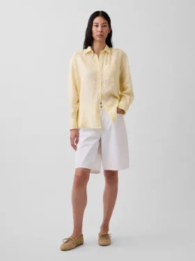 Oversized overhemd van 100% linnen
