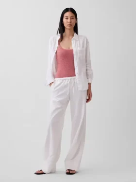 Oversized overhemd van 100% linnen