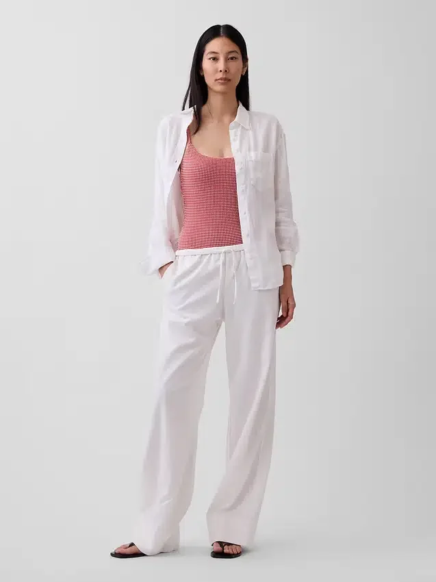 Oversized overhemd van 100% linnen