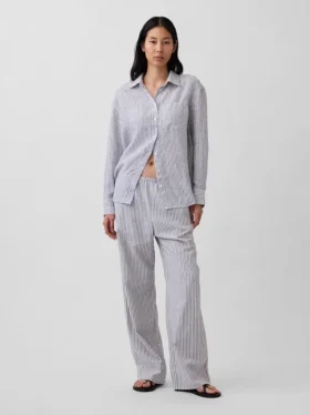 Oversized overhemd van 100% linnen