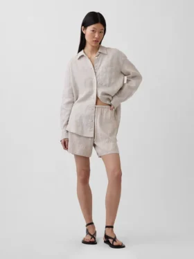 Oversized overhemd van 100% linnen