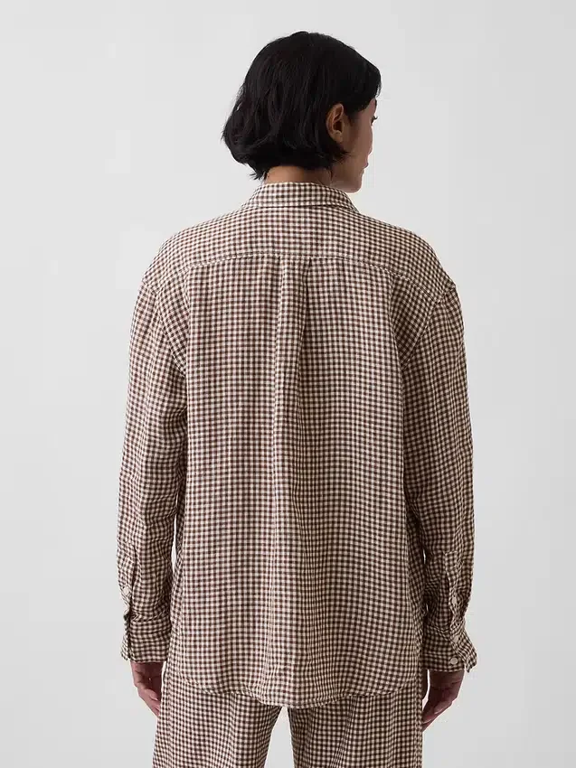 Oversized overhemd van 100% linnen