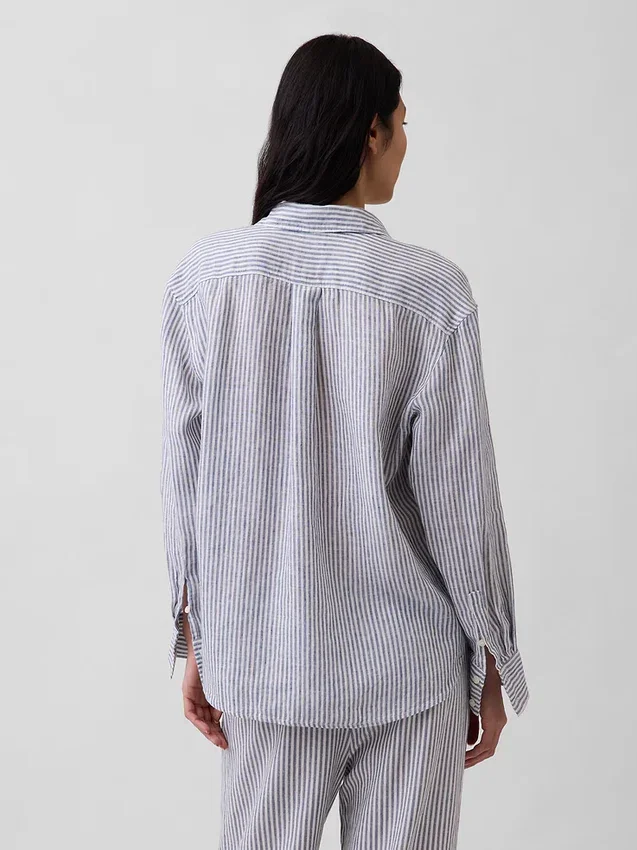 Oversized overhemd van 100% linnen