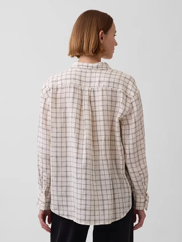 Oversized overhemd van 100% linnen
