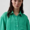 Oversized overhemd van 100% linnen