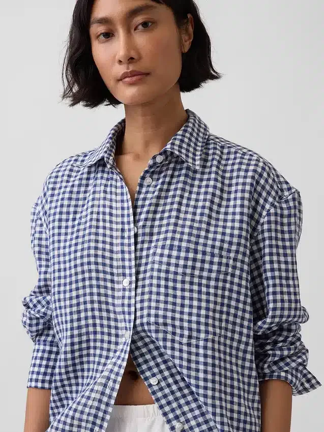 Oversized overhemd van 100% linnen