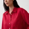 Oversized overhemd van 100% linnen