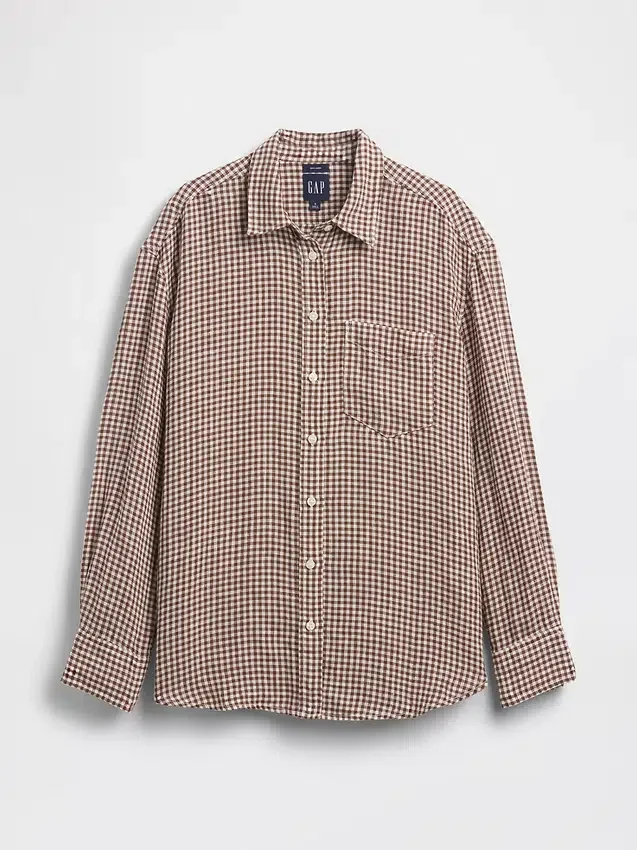 Oversized overhemd van 100% linnen