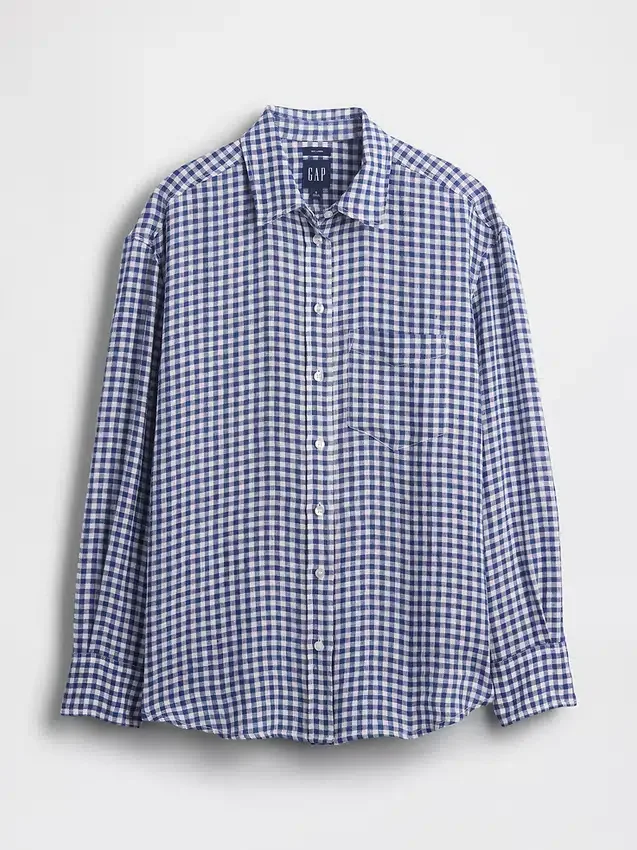 Oversized overhemd van 100% linnen