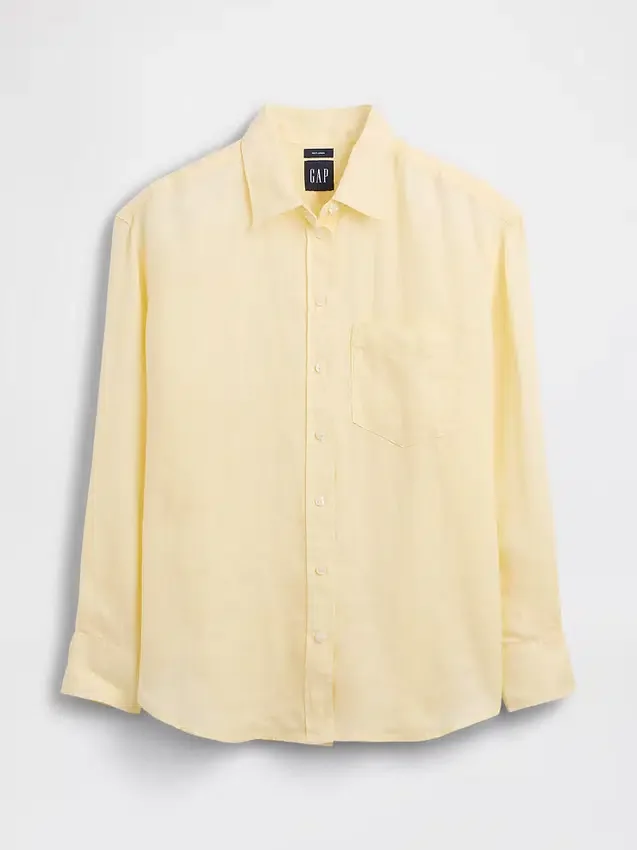 Oversized overhemd van 100% linnen