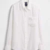 Oversized overhemd van 100% linnen