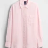 Oversized overhemd van 100% linnen