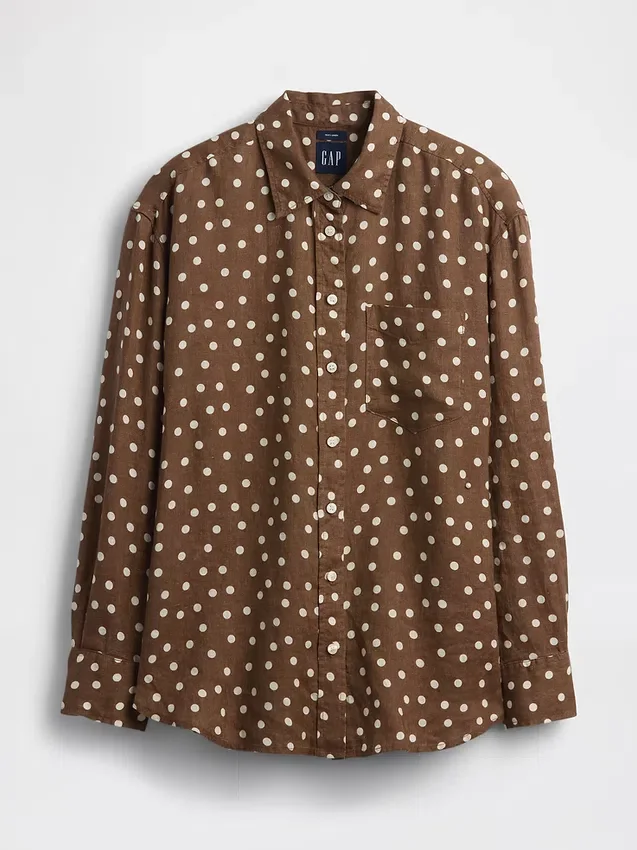 Oversized overhemd van 100% linnen
