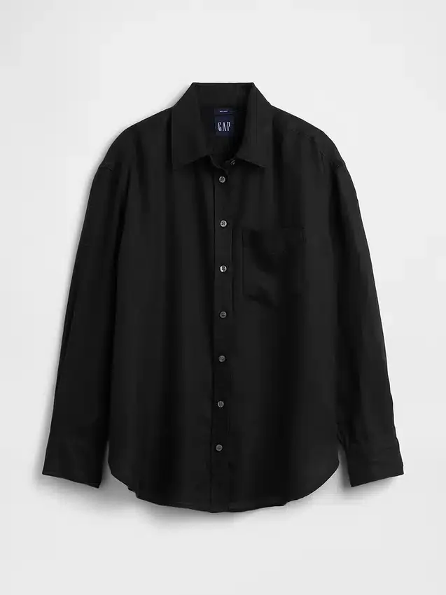 Oversized overhemd van 100% linnen