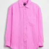 Oversized overhemd van 100% linnen