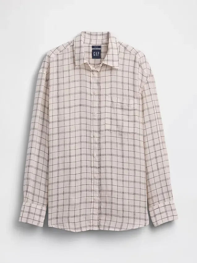 Oversized overhemd van 100% linnen