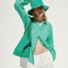 Oversized overhemd van 100% linnen