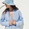 Oversized overhemd van 100% linnen
