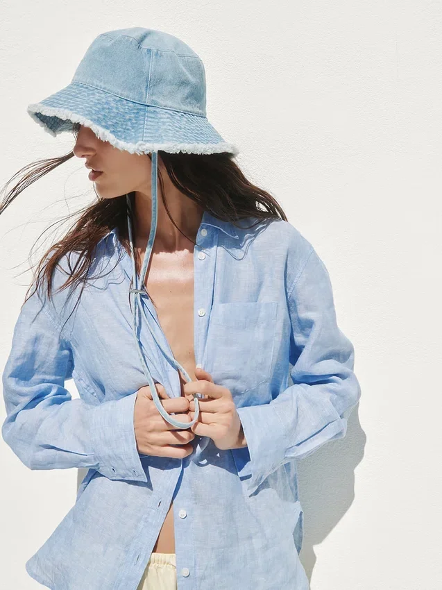 Oversized overhemd van 100% linnen