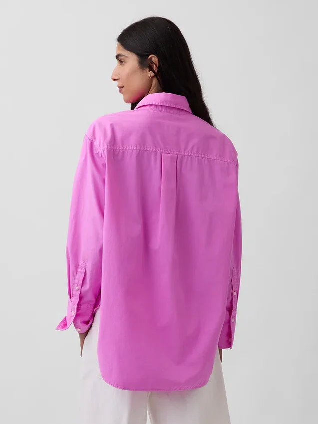 Oversized overhemd van biologisch katoenpopeline