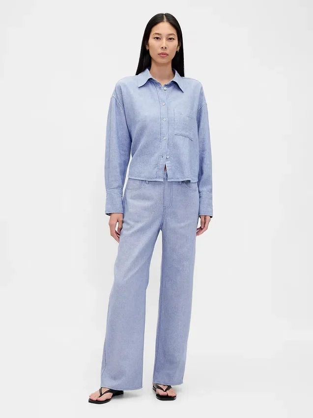 Oversized overhemd van linnen-katoen