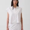 Oversized overhemd van linnenmix