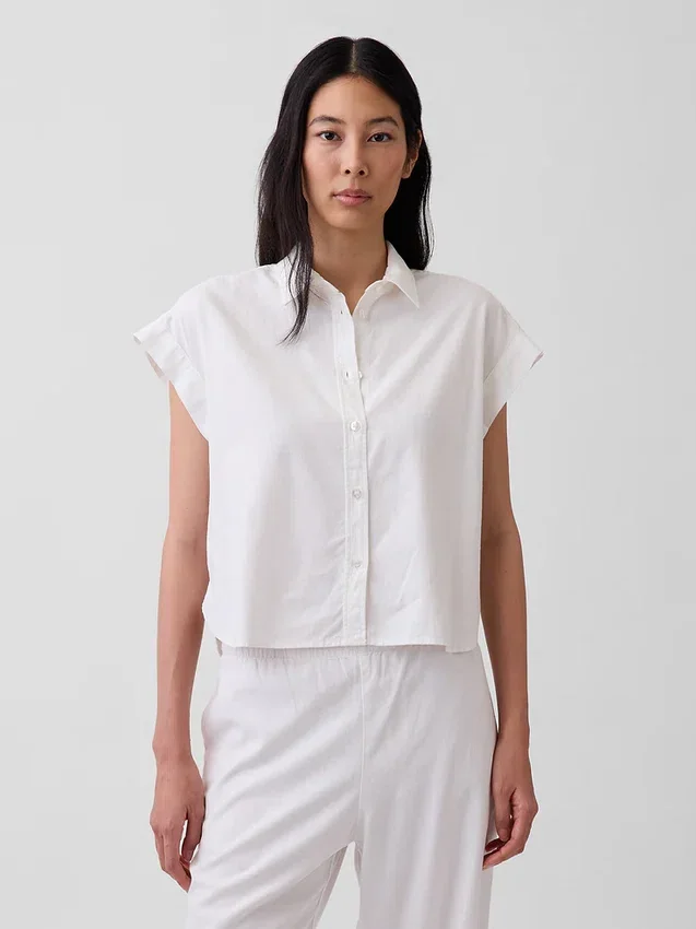 Oversized overhemd van linnenmix