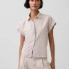 Oversized overhemd van linnenmix