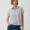 Oversized overhemd van linnenmix