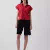Oversized overhemd van linnenmix