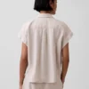 Oversized overhemd van linnenmix
