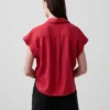 Oversized overhemd van linnenmix