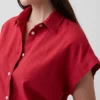 Oversized overhemd van linnenmix