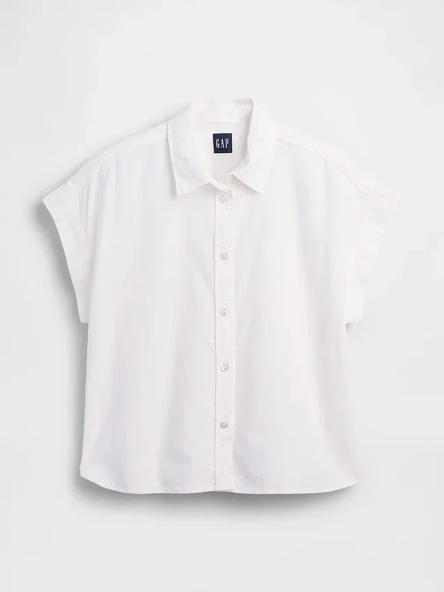 Oversized overhemd van linnenmix