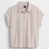 Oversized overhemd van linnenmix