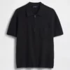 Oversized polo-trui met kwartrits en zak