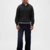 Oversized polosweatshirt voor volwassenen van zwaar fleece