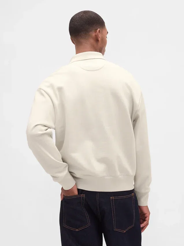 Oversized polosweatshirt voor volwassenen van zwaar fleece