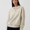 Oversized polosweatshirt voor volwassenen van zwaar fleece