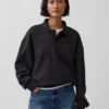 Oversized polosweatshirt voor volwassenen van zwaar fleece
