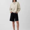 Oversized polosweatshirt voor volwassenen van zwaar fleece